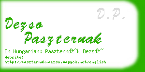 dezso paszternak business card